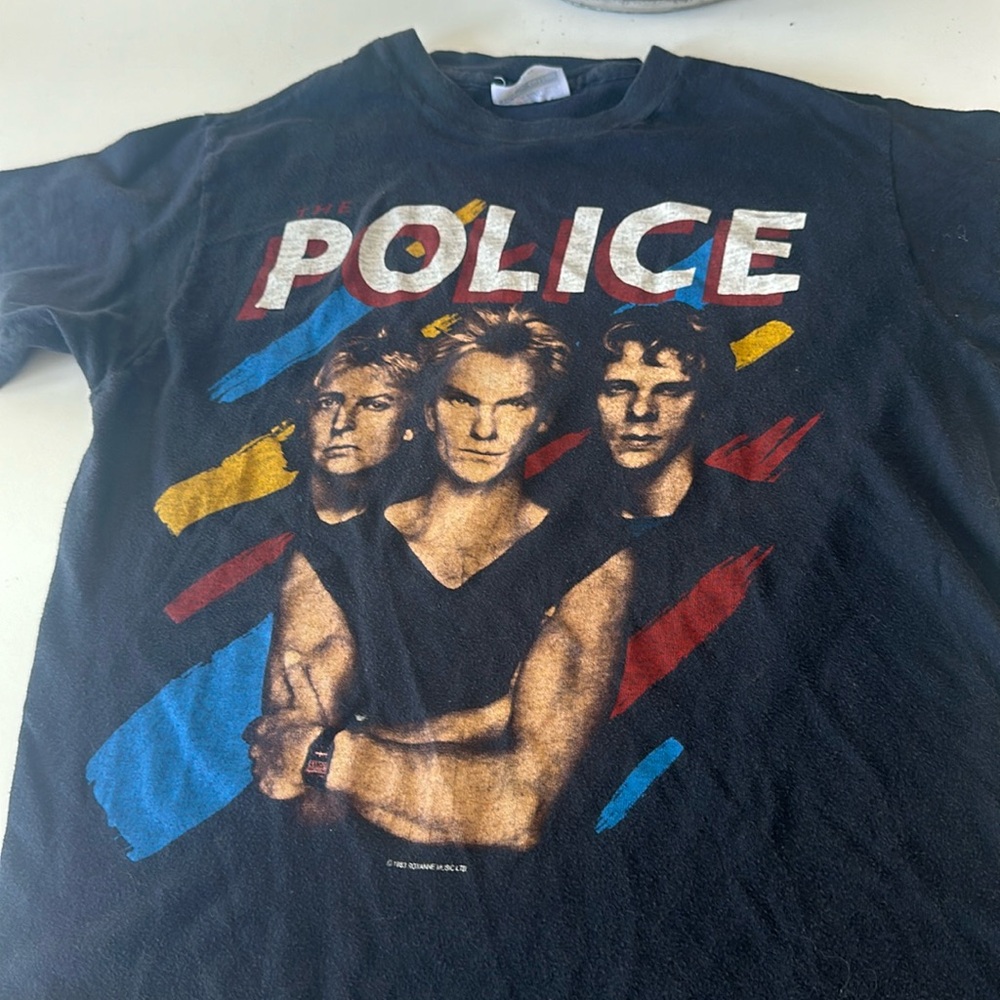 Vintage rock tee shirt . the police tee . Black medium